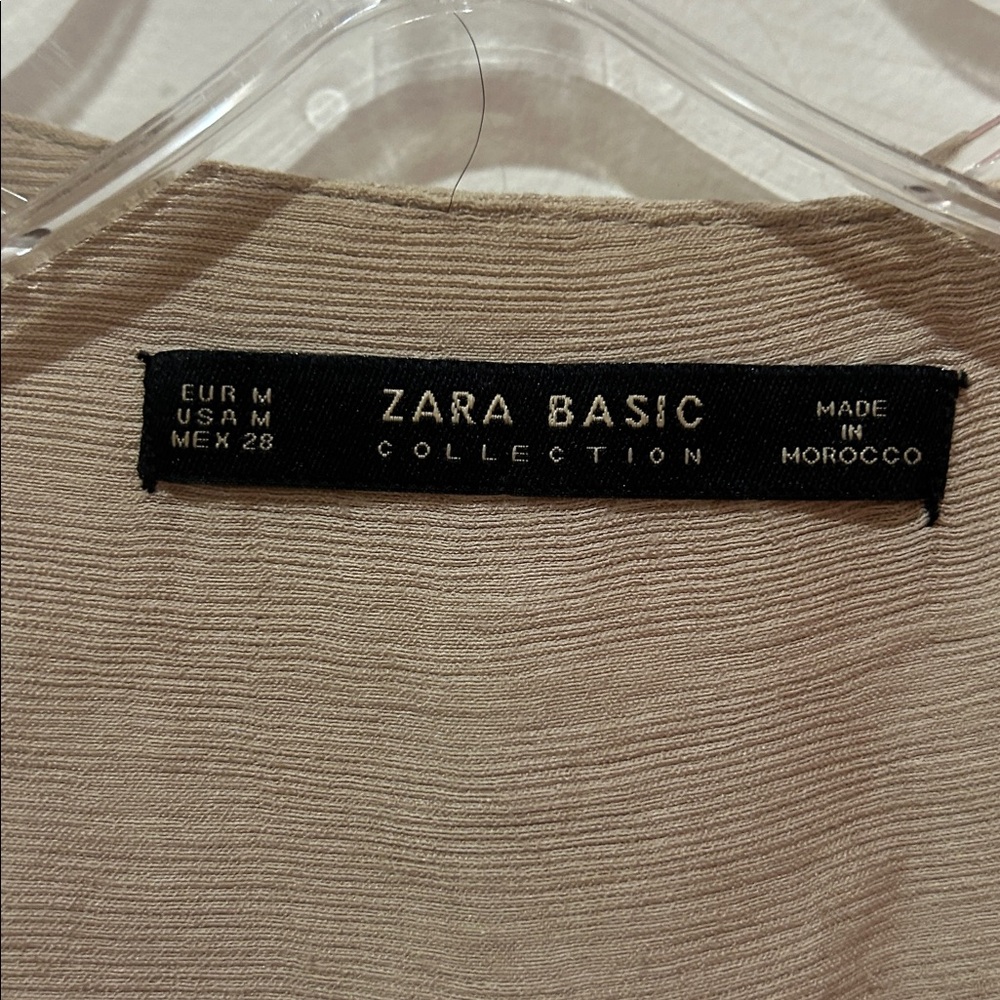 Zara Beige Midi Dress with Black Tie Belt - Picture 9 of 10